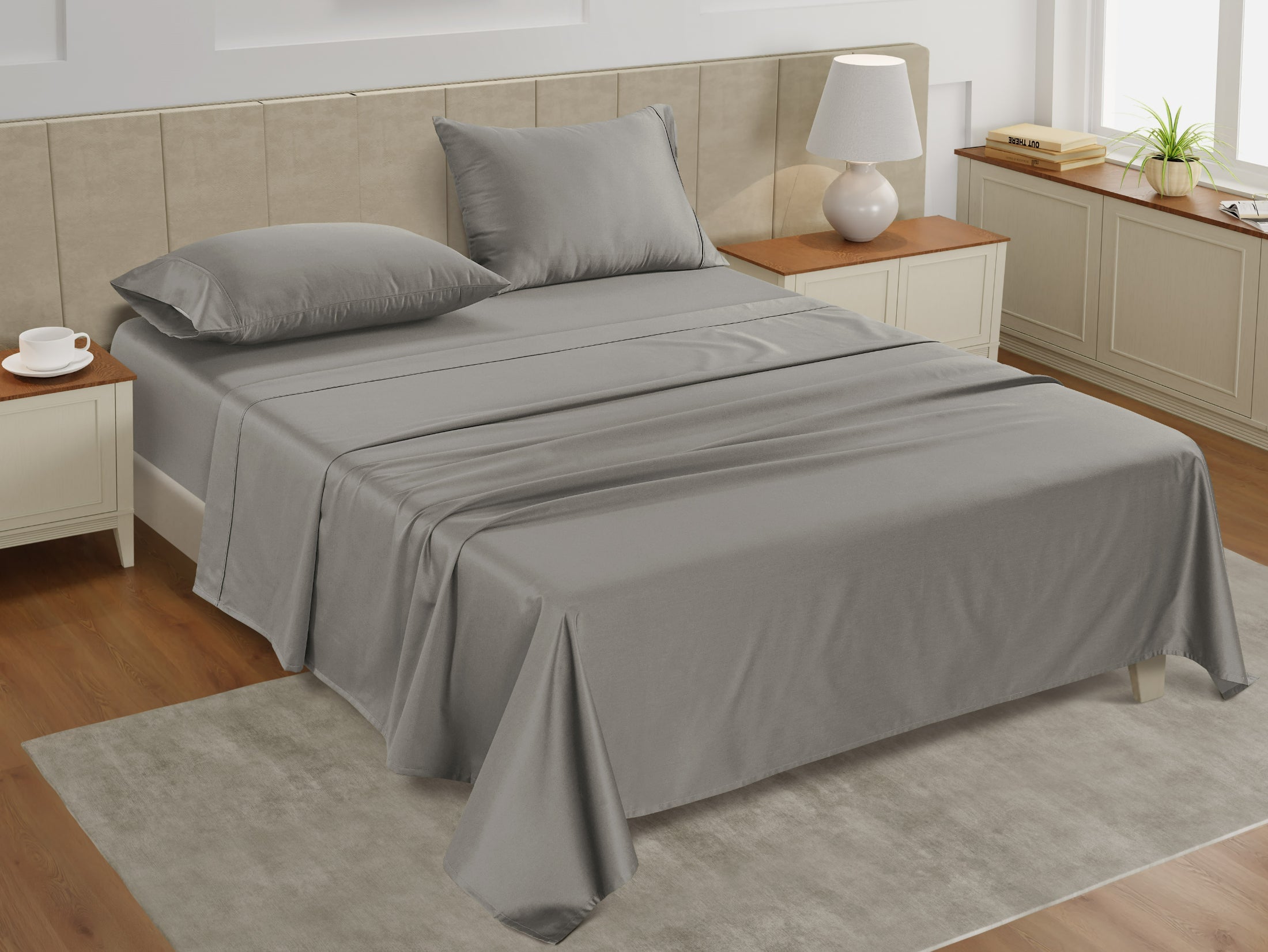 100% Cotton Sateen 500TC Sheet Set - Paloma